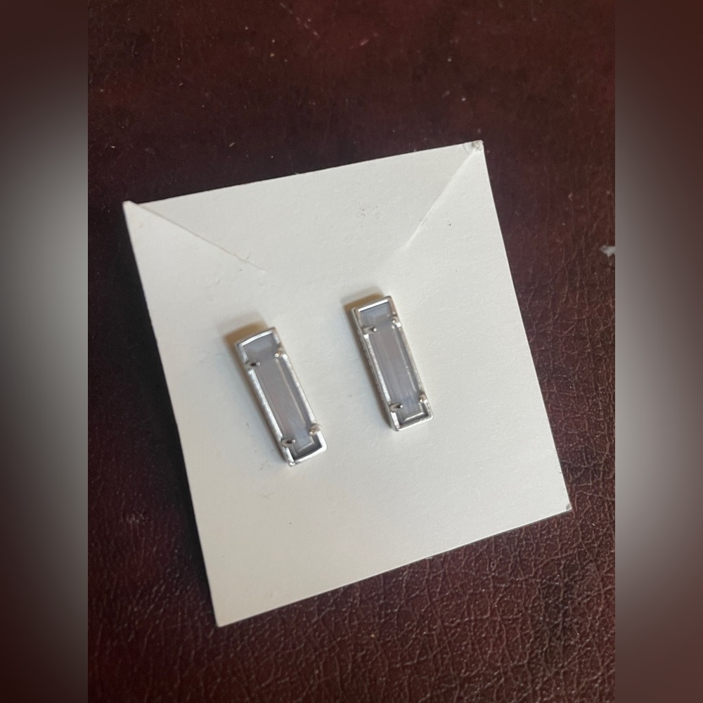 Purple rectangle Kendra Scott earrings